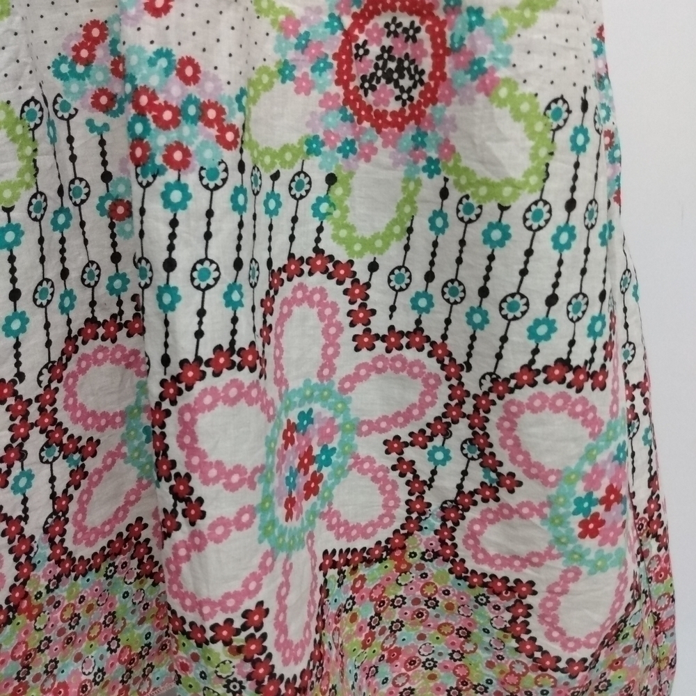 Ladies Cococabana Crochet Top Short Dress, S, Cream top, floral bottom, NWT - Picture 6 of 10